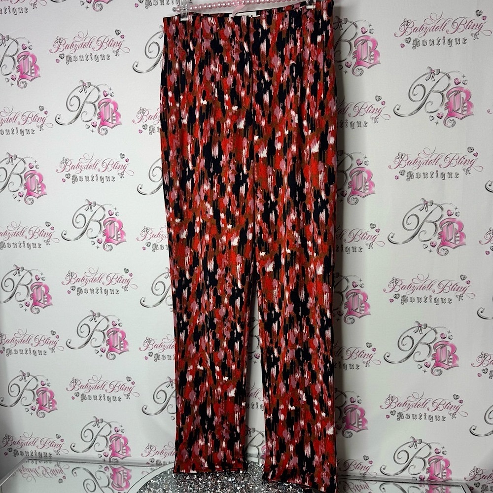 Ichi pants IHKATE PRINT PA20 Stylish Red and Black Women's Pants